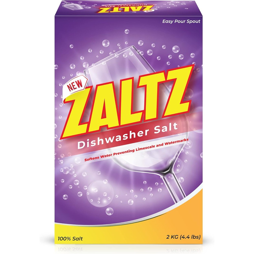 Urban Sombrero Zaltz Dishwasher Salt 4.4 pound box front view water softener cleaner
