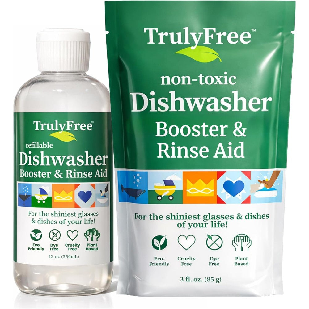 Truly Free Natural Dishwasher Booster and Rinse Aid kit front view