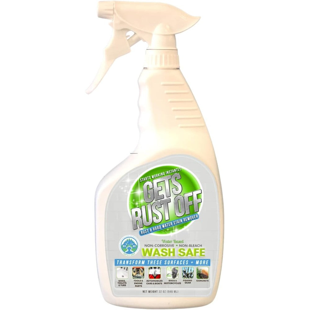 Wash Safe Industries Gets Rust Off 32 ounce spray bottle front view non-corrosive rust remover.