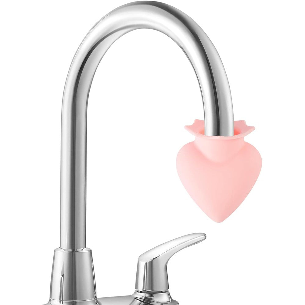SiliFine Tap Descaling Gadget Pink Heart Style front view for hard water lime removal.