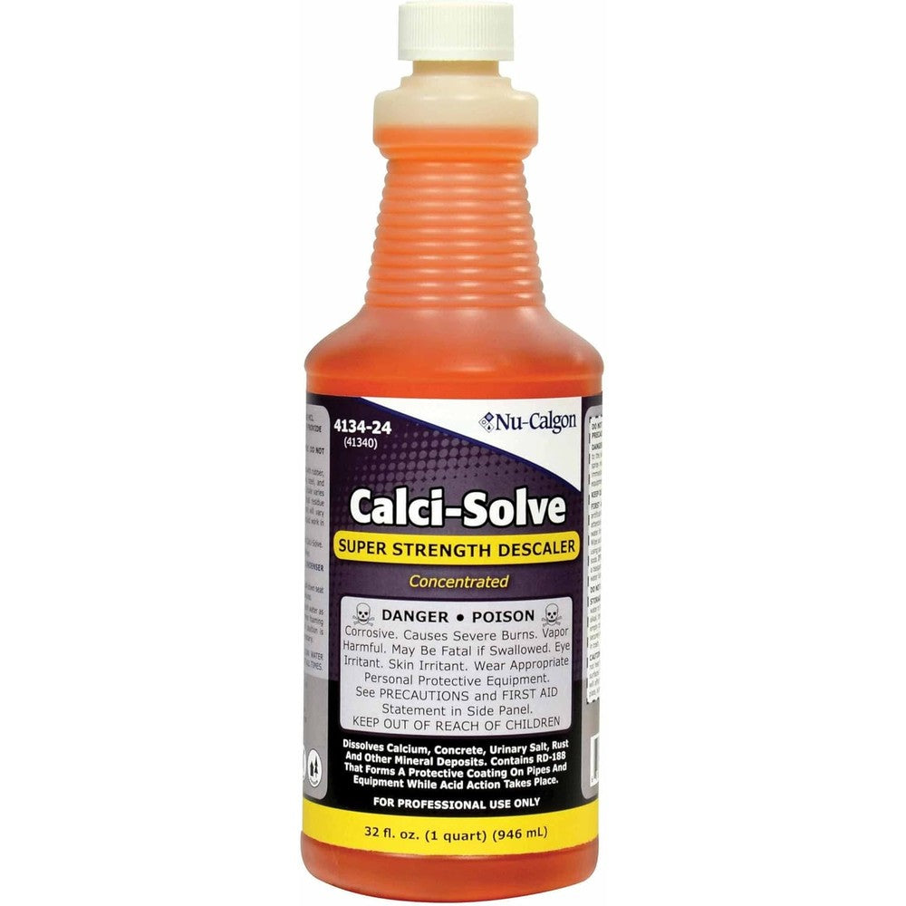 Nu-Calgon Calci-Solve Super Strength Descaler 1 Quart Bottle front view professional drain cleaner