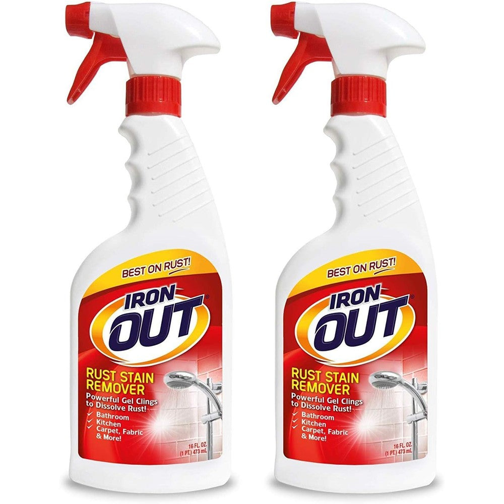 Iron Out Rust Stain Remover Spray Gel bottles front view