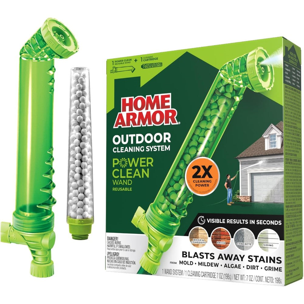 Home Armor Power Clean Wand outdoor cleaning system front view for algae and mold removal.