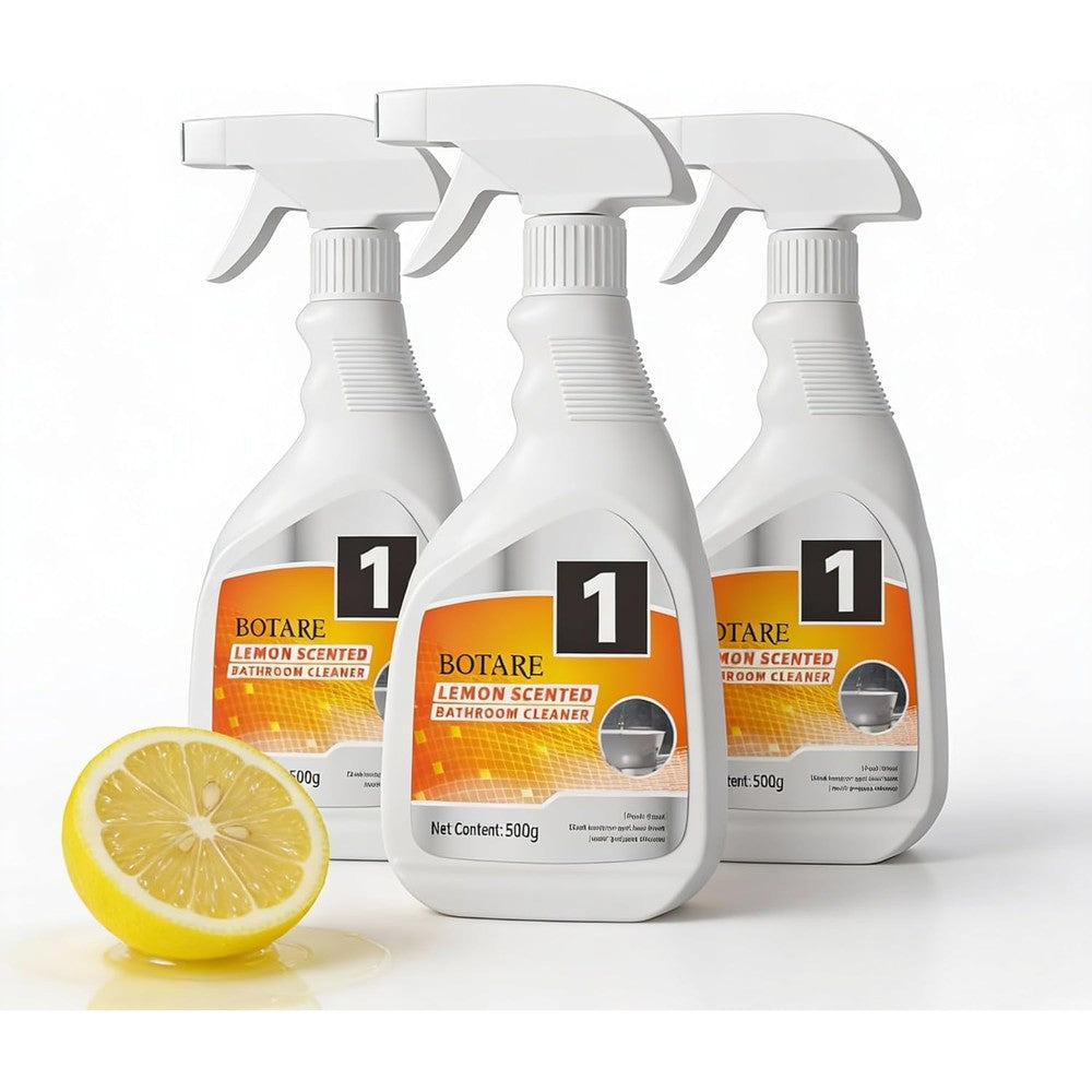 Botare Lemon Bathroom and Shower Cleaner 3 pack front view for daily maintenance.
