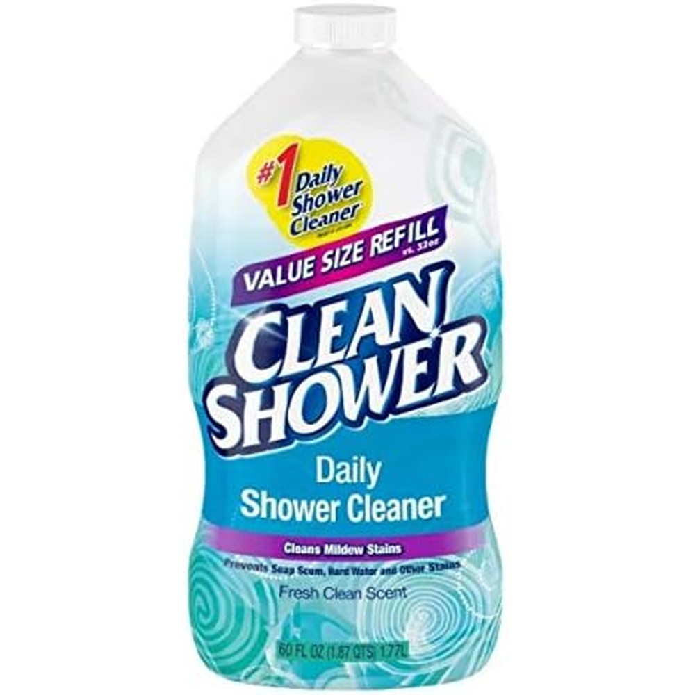 Clean Shower Daily Shower Cleaner Refill front view 60 ounce bottle for no-scrub bathroom cleaning.
