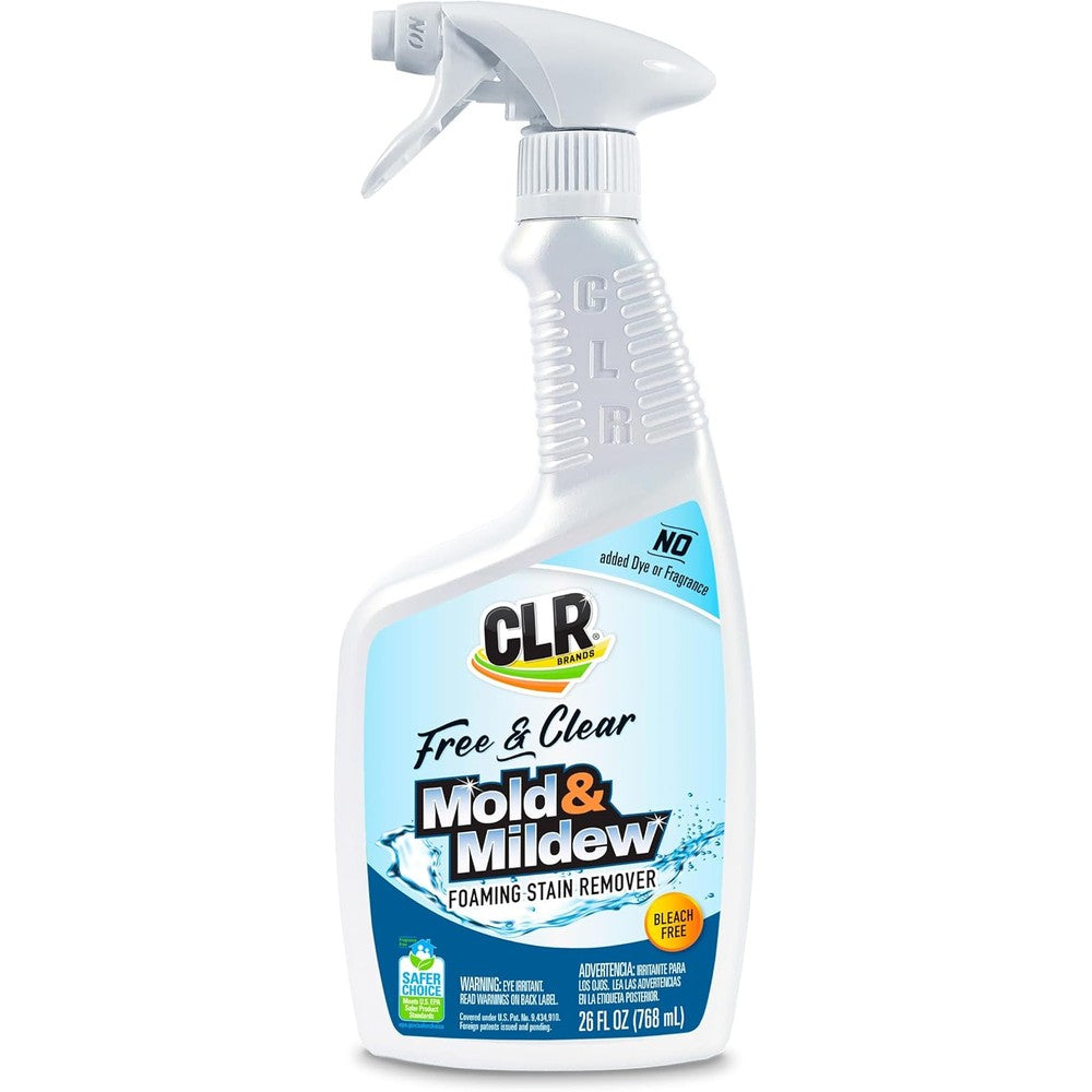 CLR Brands Mold and Mildew Bleach-Free Stain Remover 26 ounce bottle front view authentic USA imported cleaner.