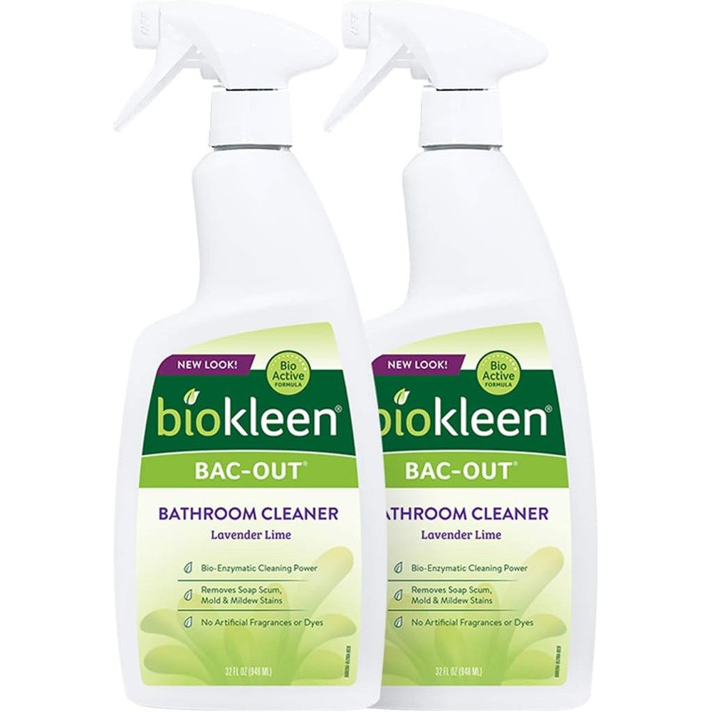 Biokleen Bac-Out Natural Bathroom Cleaner 2 Pack front view professional strength enzymatic cleaner