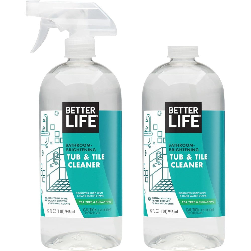 Better Life Bathroom Cleaner 32 ounce front view plant-based foaming shower spray.