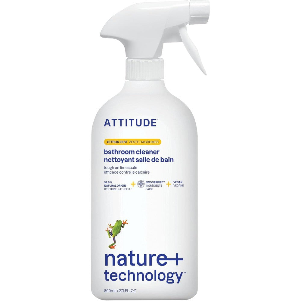 ATTITUDE Bathroom Cleaner Spray 27.1 Fluid Ounce bottle front view authentic imported plant-based cleaner