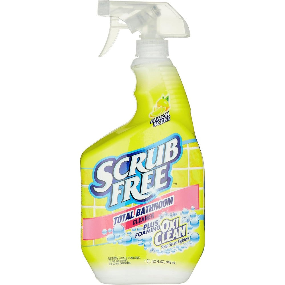 Arm and Hammer Scrub Free Bathroom Cleaner 32 ounce front bottle view for soap scum removal.