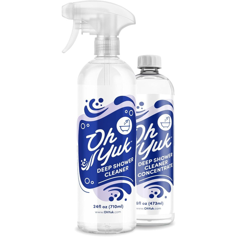 Oh Yuk Deep Shower Cleaner Combo Pack front view for soap scum removal.