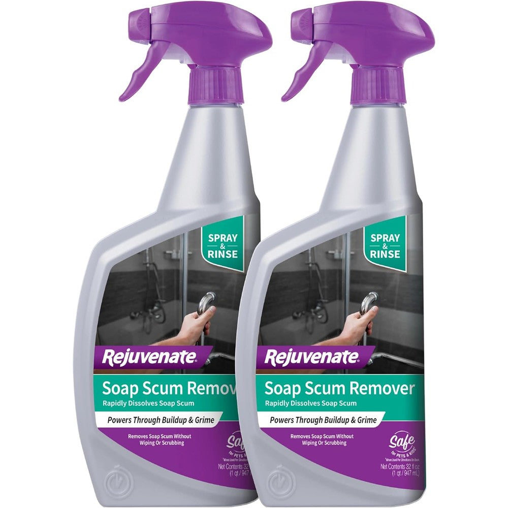 United Industries Rejuvenate Soap Scum Remover 32 ounce bottles front view for shower cleaning