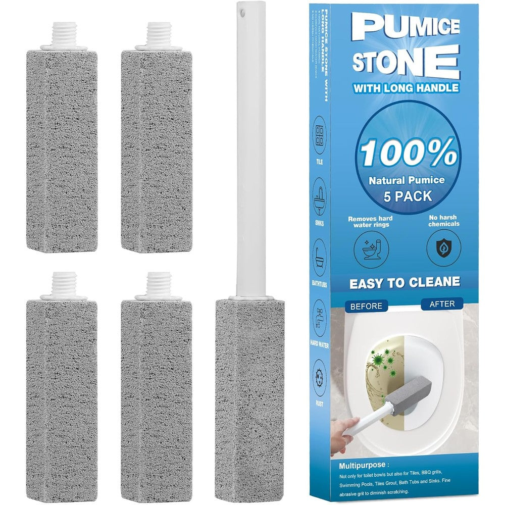 Herda pumice cleaning stone 5 pack with long handle