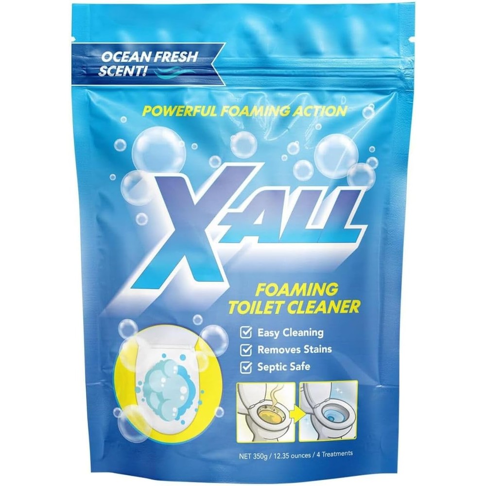 X-All Foaming Toilet Cleaner 350g powder tub front view