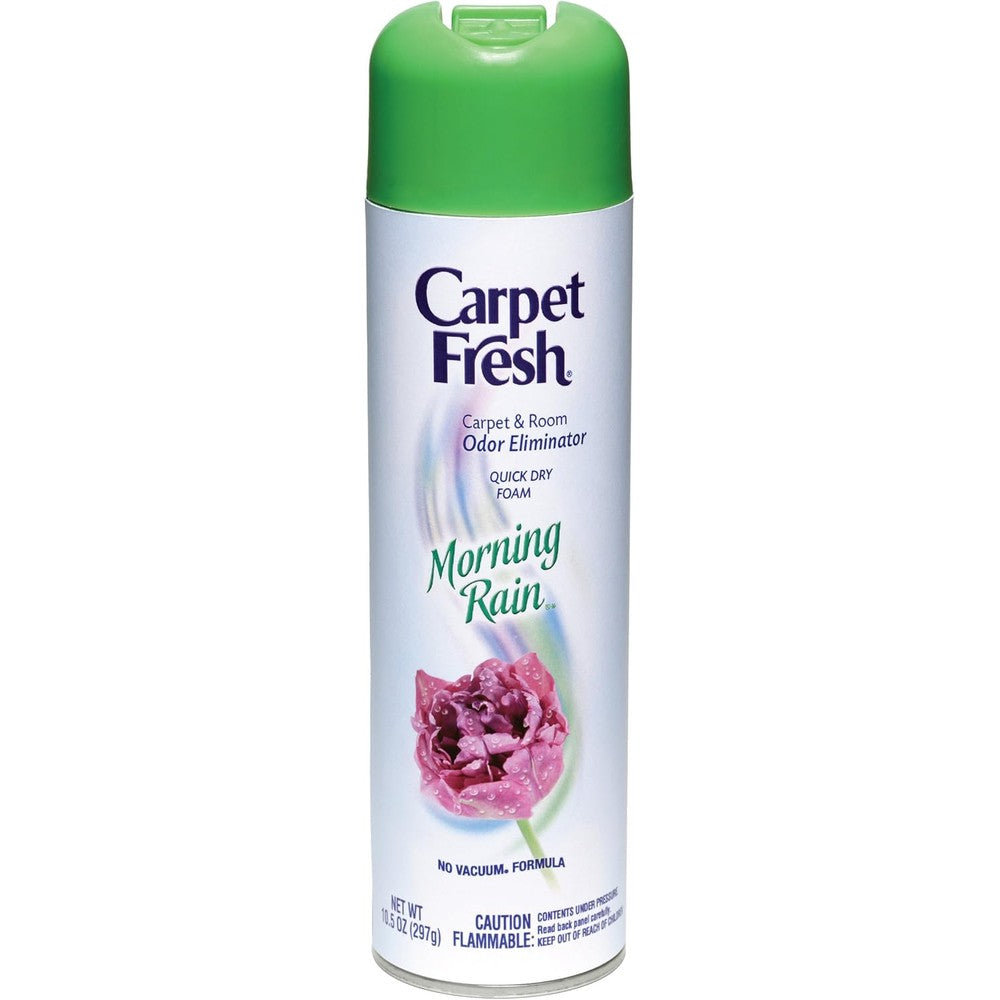 WD-40 Carpet Fresh Quick-Dry Foam Morning Rain 10.5 Ounce front view odor eliminator spray.