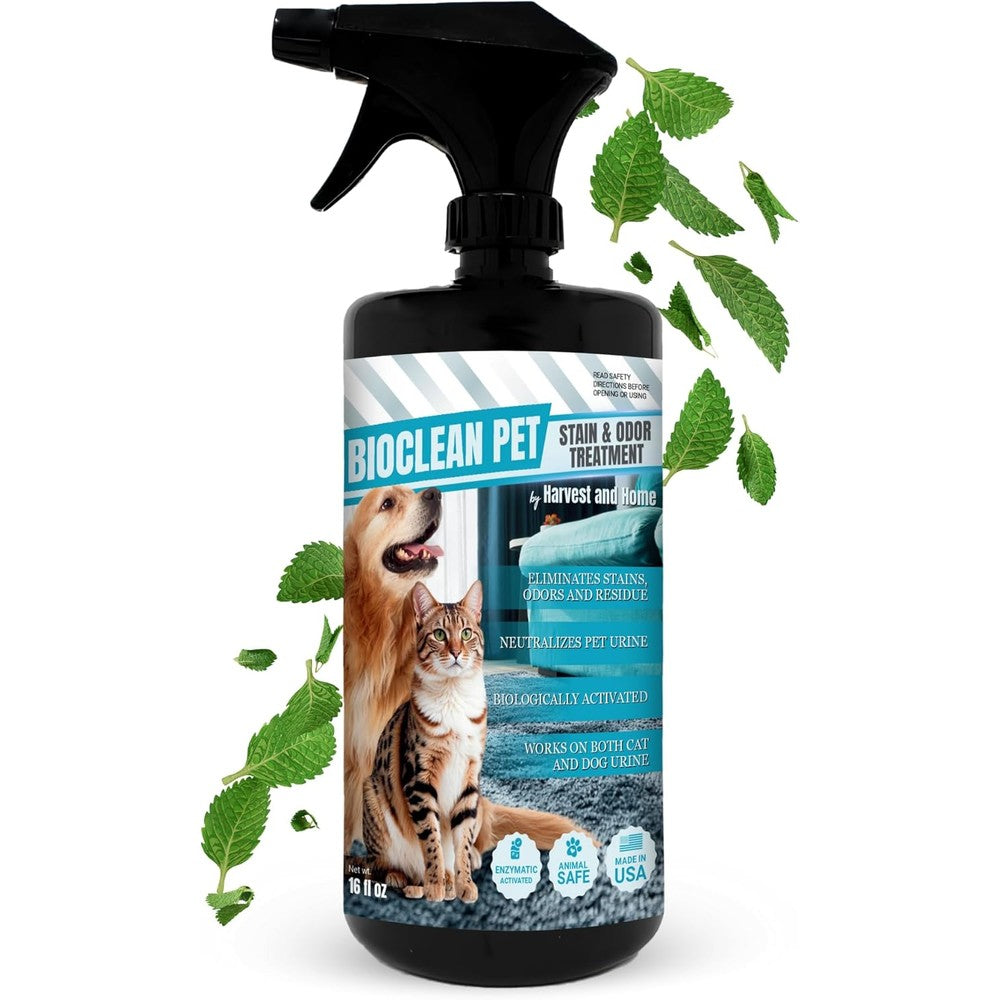 Harvest and Home Bioclean Pet Carpet Cleaner front view bottle for pet urine removal