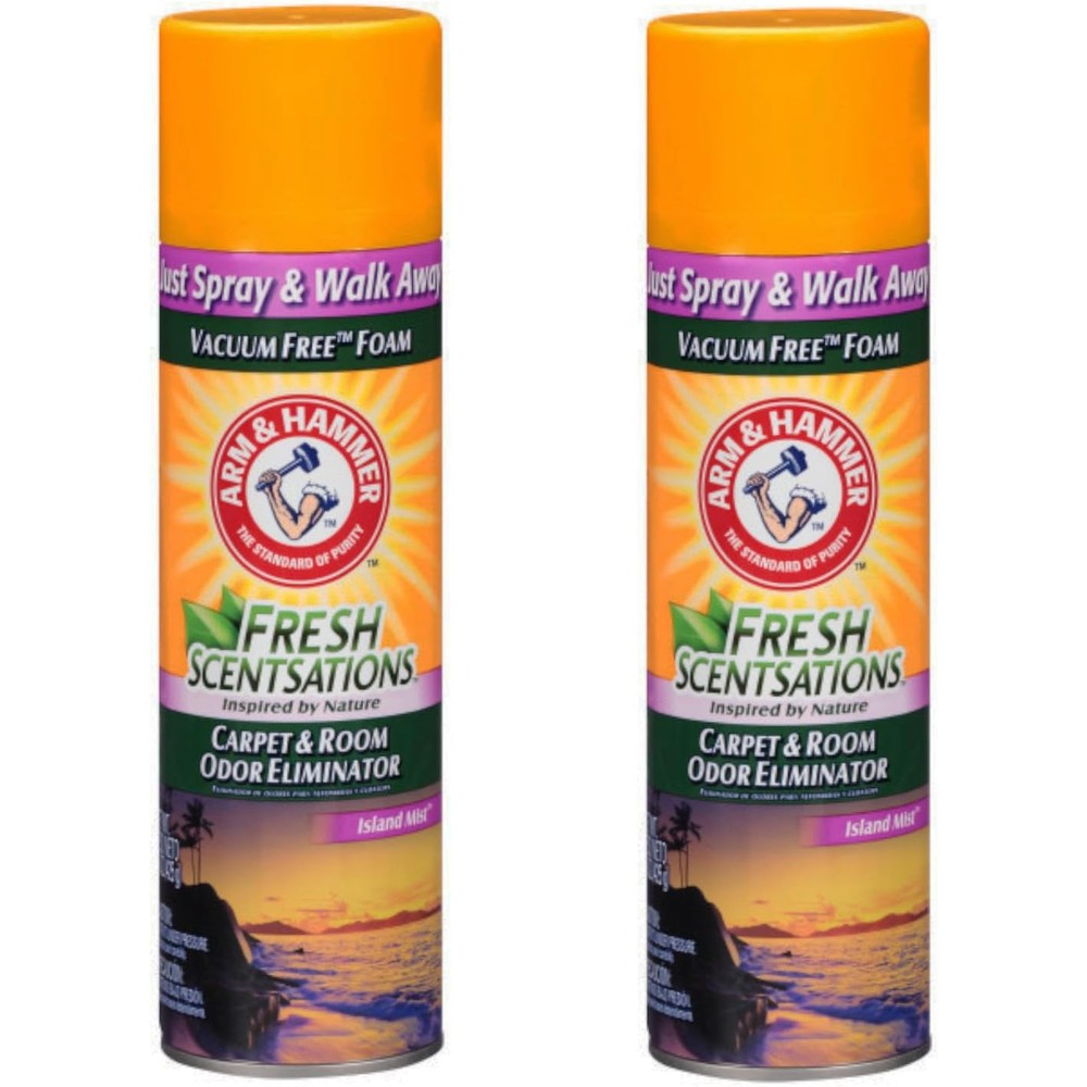 Arm & Hammer Fresh Scentsations Island Mist foam spray front view for odor removal.