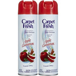 Carpet Fresh No-Vacuum Apple Cinnamon aerosol can front view for odor elimination.