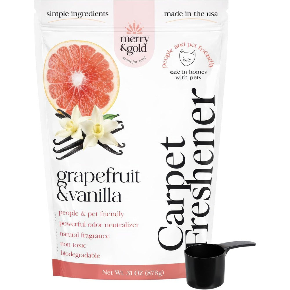 Merry & Gold Carpet Freshener Grapefruit Vanilla 31 ounce bottle front view