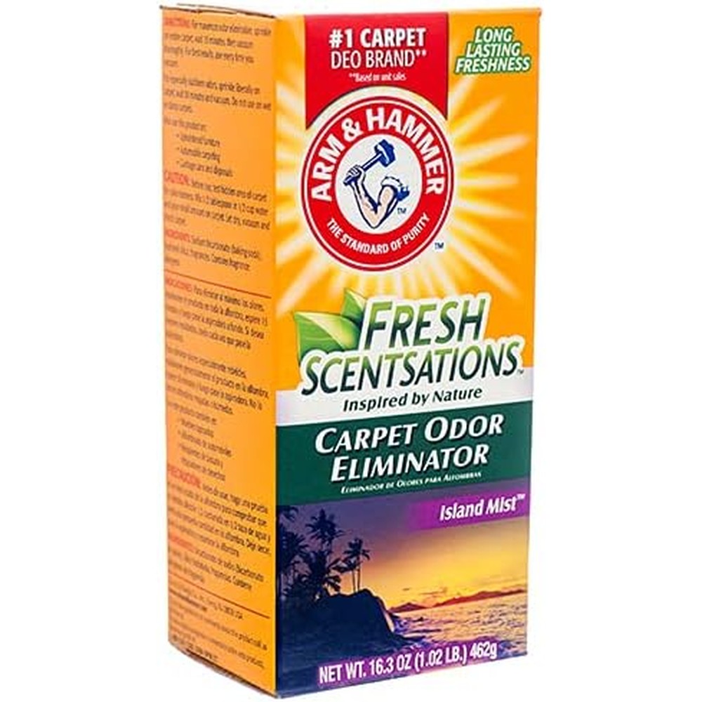 Arm and Hammer Carpet Odor Eliminator Island Mist front view deodorizing powder