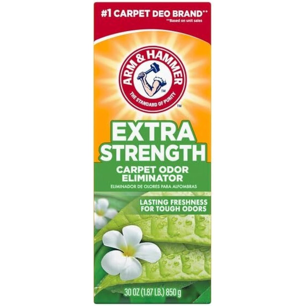 Arm & Hammer Extra Strength Carpet Odor Eliminator 30 Ounce front view of the box.