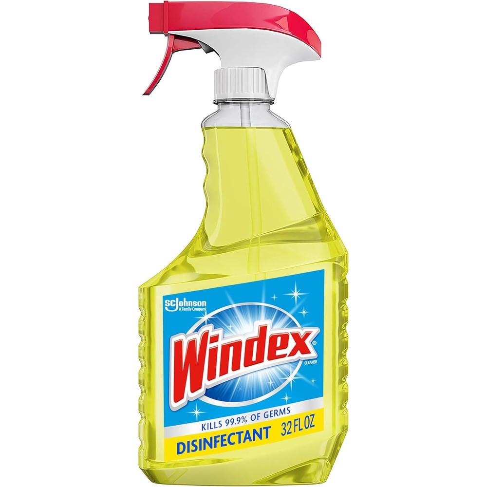 Windex Multipurpose Cleaner Disinfectant Spray 32 Fluid Ounce bottle front view for multi-surface cleaning.