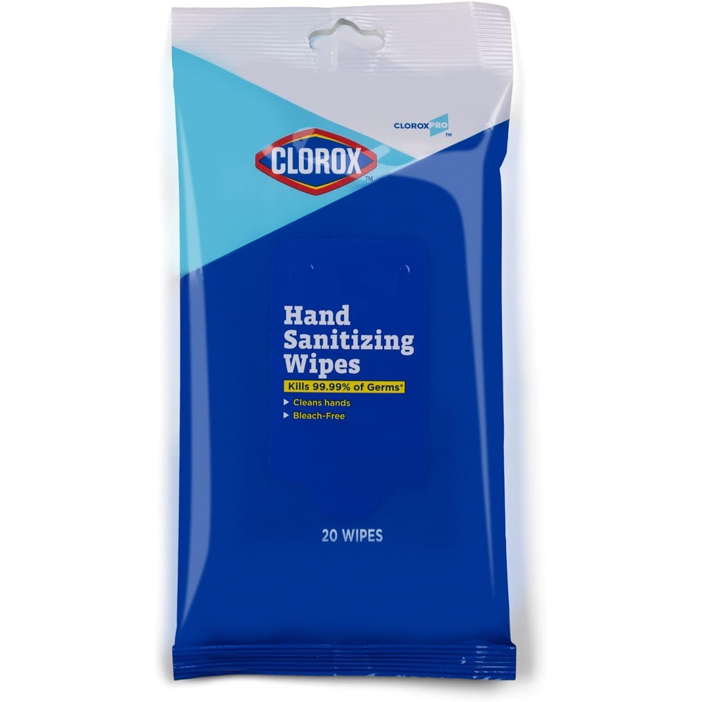 Clorox Pro Alcohol Free Hand Sanitizing Wipes front view travel pouch for portable hand hygiene.