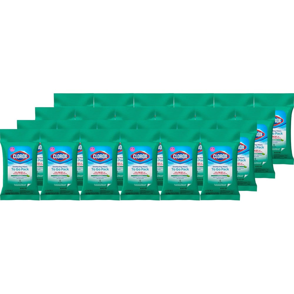 Clorox Disinfecting Wipes To Go Pack front view showing portable travel packaging.