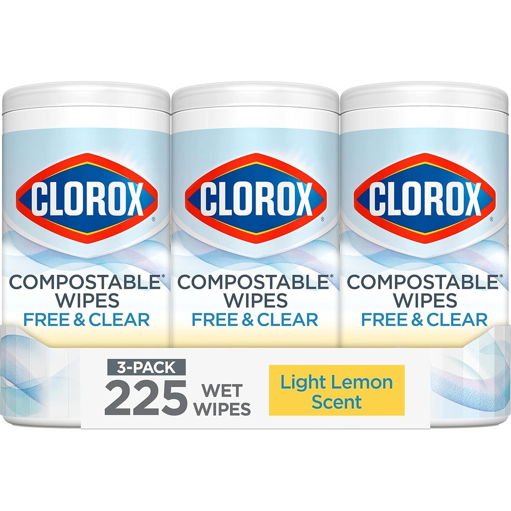 Clorox Free and Clear Cleaning Wipes 3 pack front view authentic imported surface cleaner