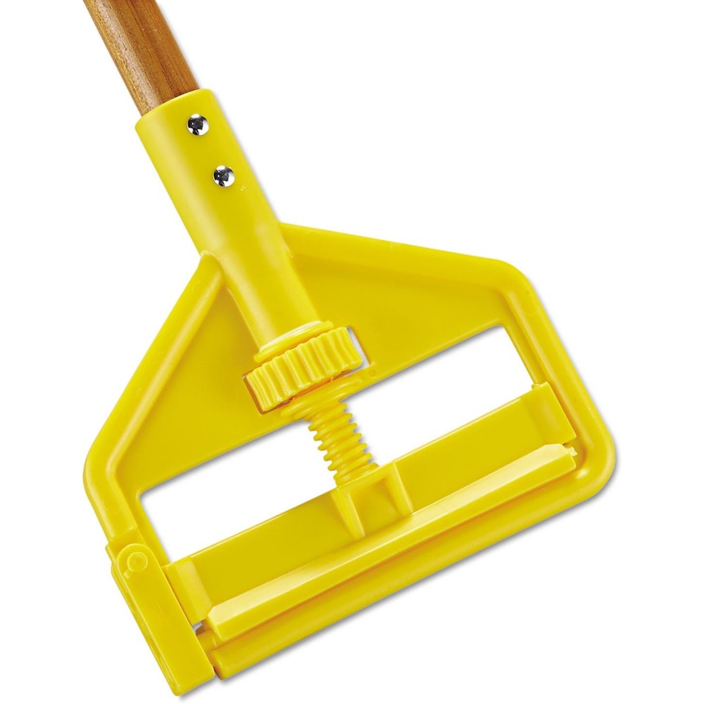 Rubbermaid Commercial Invader wood wet mop handle front view for industrial cleaning