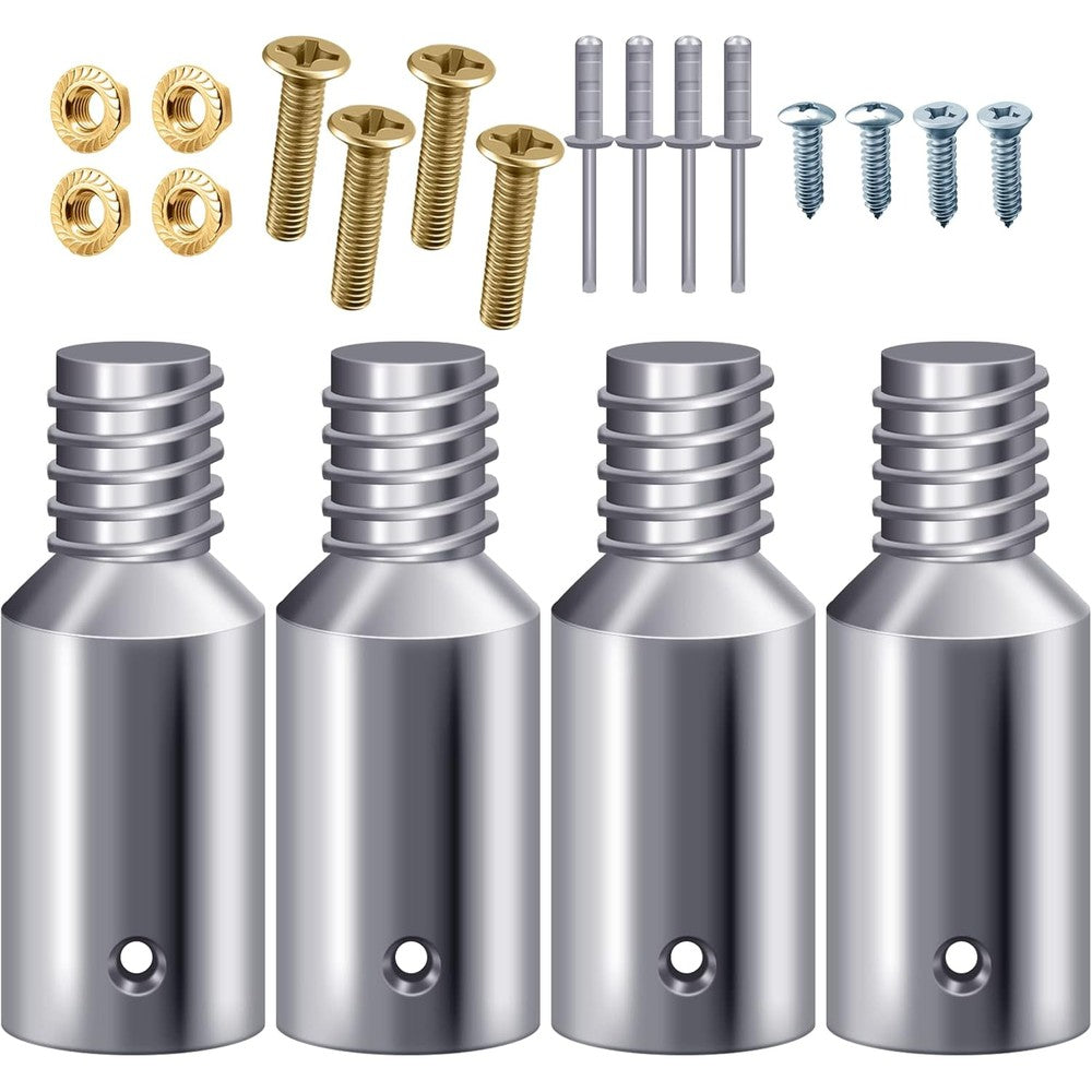 Yinarong threaded tip replacement kit front view showing four silver aluminum adapters