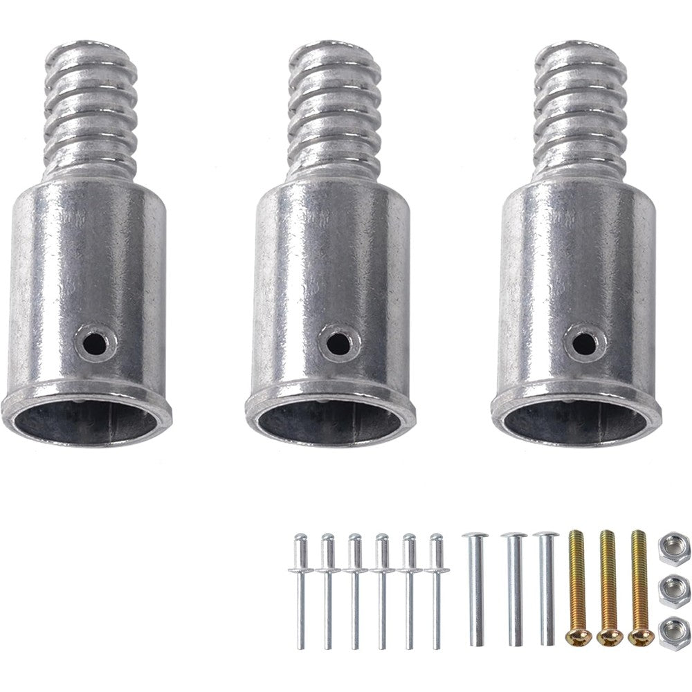 Matthew Cleaning Products Threaded Tip Replacement Kit front view showcasing three metal adapters.