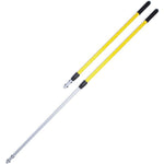 Rubbermaid Commercial Products HYGEN Quick Connect Adjustable Extension Handle front view showing yellow aluminum pole.