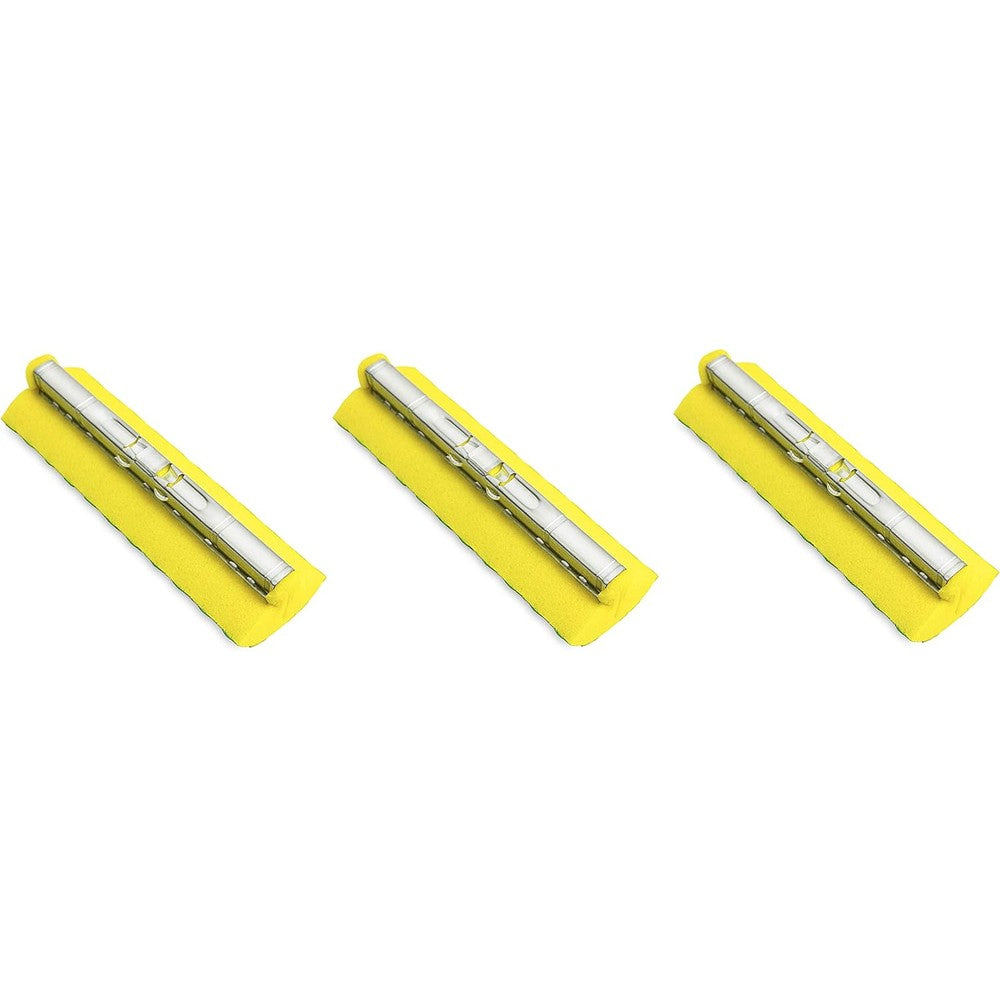 Libman Commercial 2011 Nitty Gritty Roller Mop Refill Three Pack front view showing yellow sponge and green scrub pads.