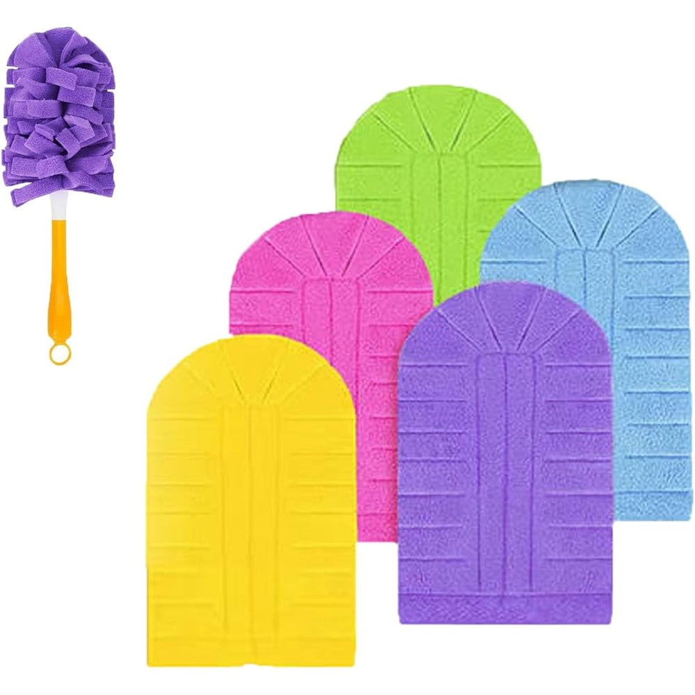 Hsyadazi 360 electrostatic duster refills front view showing high density yellow fleece fibers.