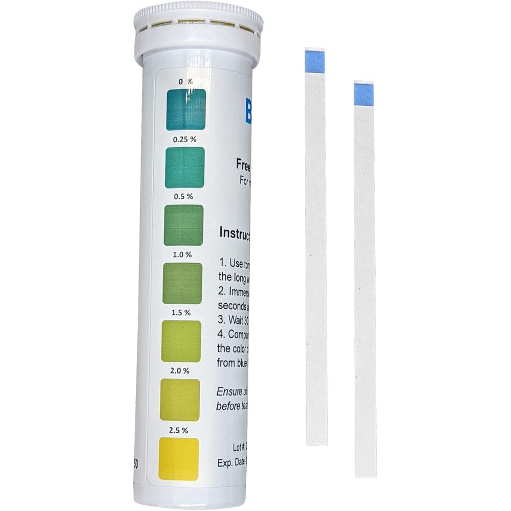 Bartovation frying oil quality test strips front view of vial packaging