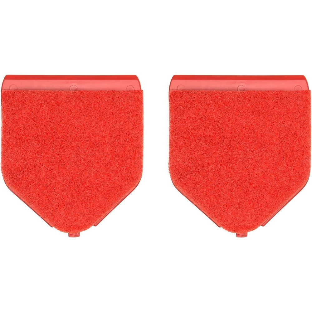 OXO Good Grips Spray Mop Scrubber Refill Two Pack front view showing textured red surface