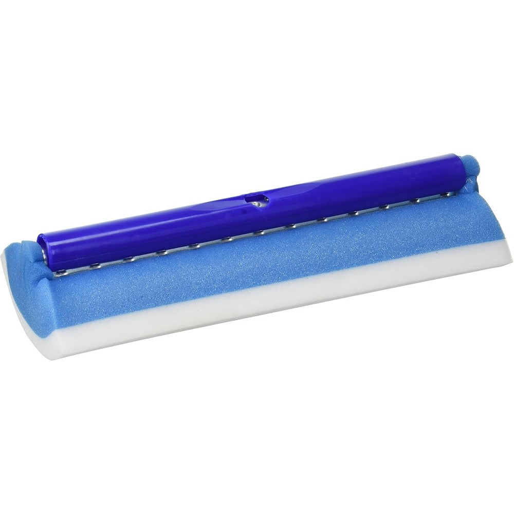 Mr. Clean Magic Eraser Roller Mop Refill three pack front view displaying the white and blue foam layers