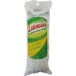 Libman Commercial Tornado Twist Mop Refill front view of heavy duty white and green replacement head
