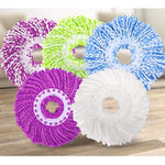 YWSHF replacement mop micro head refill front view showing universal round white microfiber strands.