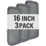 Panda Grip microfiber reusable replacement mop pads front view three pack pack for premium floor scrubbing