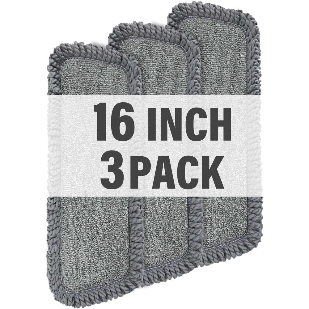 Panda Grip microfiber reusable replacement mop pads front view three pack pack for premium floor scrubbing