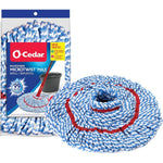 O-Cedar MicroTwist MAX Twist Mop Head Replacement front view showing blue and white microfiber strands