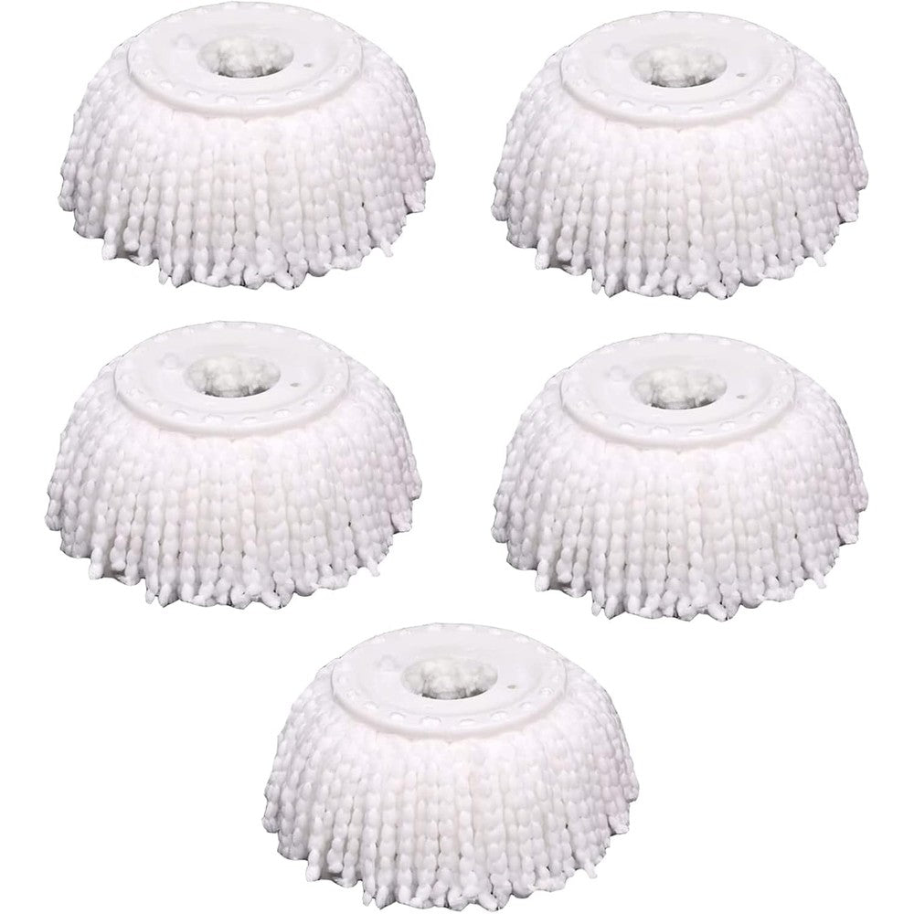 YWSHF microfiber spin mop head replacement pack front view showcasing premium white cleaning threads