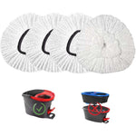 Hanzenma microfiber spin mop replacement heads front view pack of four