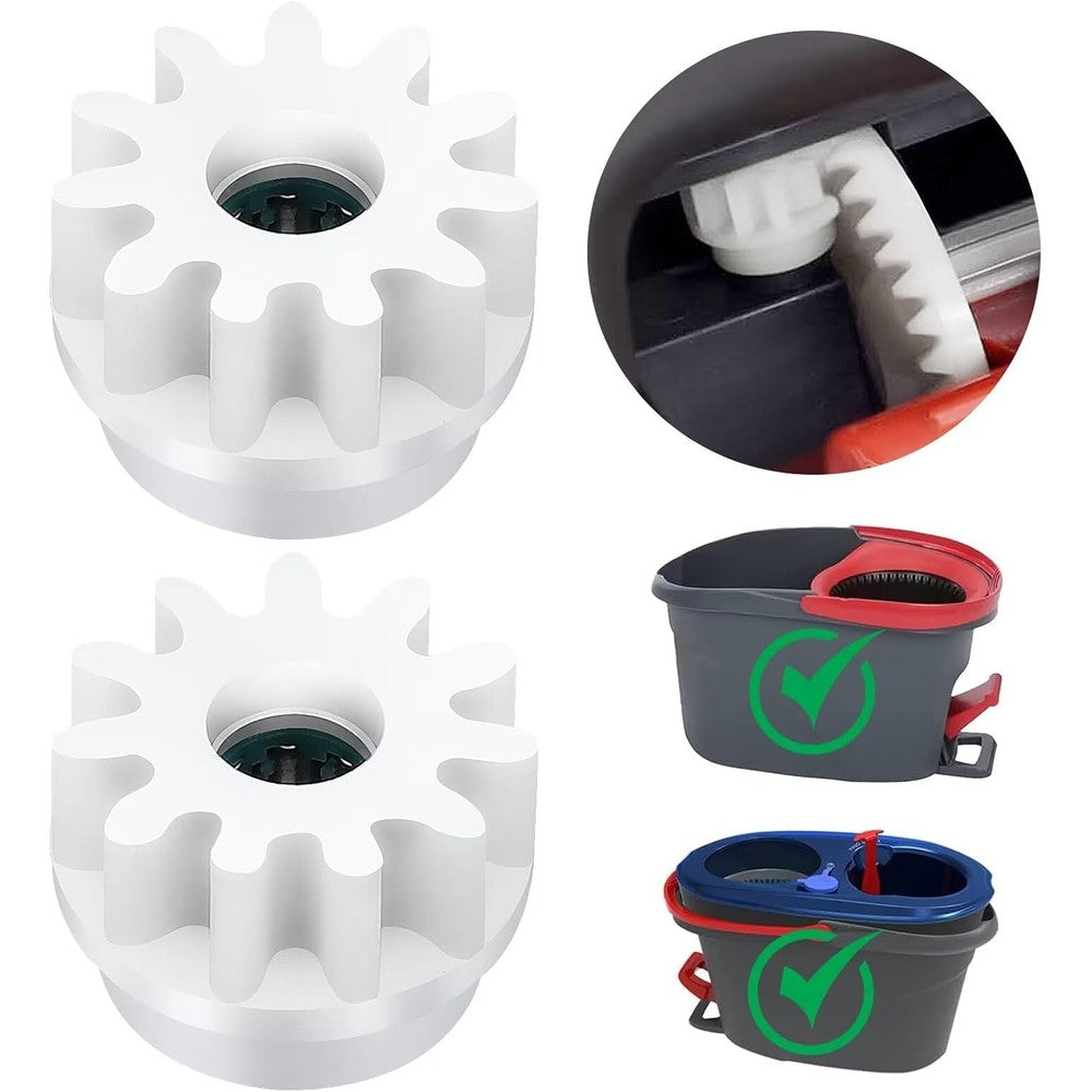 MXZONE spin mop bucket pedal bearing replacement gears front view showing white nylon body