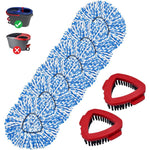 GFRED mop head replacement front view showing blue and white microfiber strands.