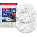 O-Cedar EasyWring Spin Mop Head Refill Pack of 2 front view showing white microfiber strings.