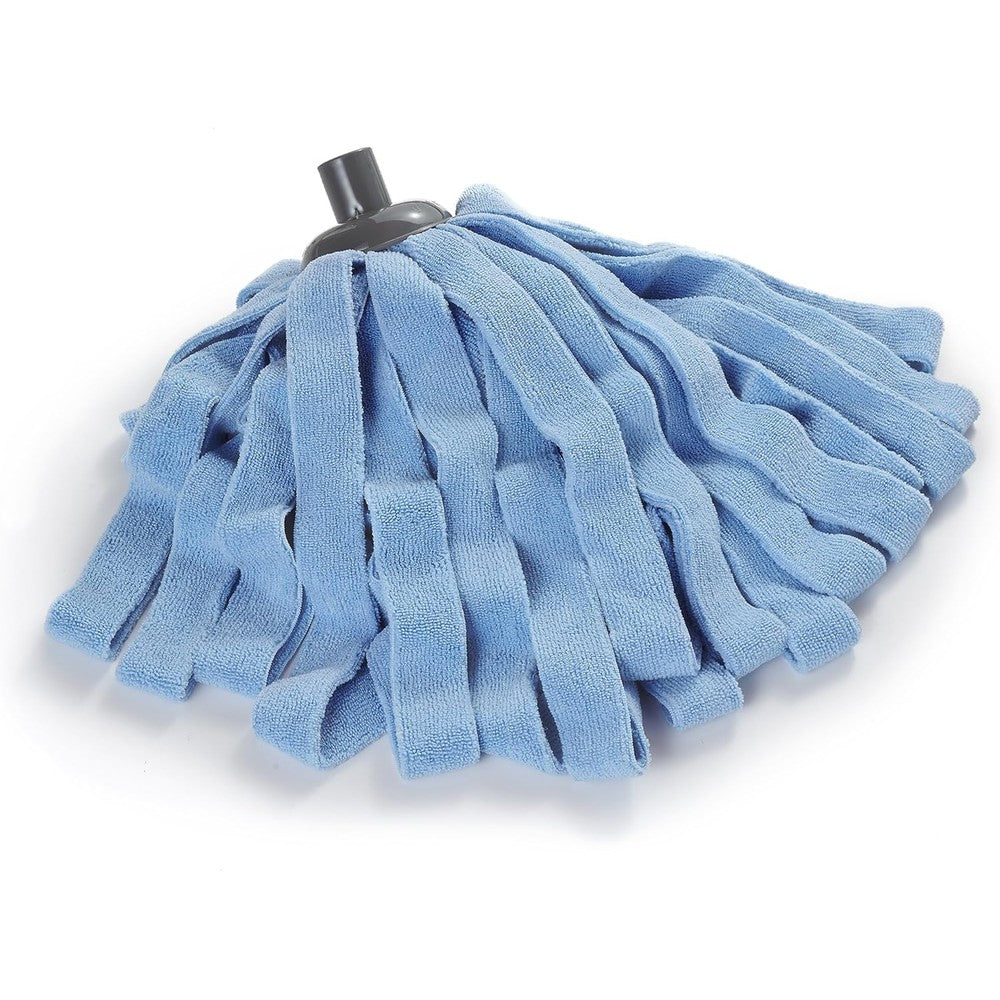 O-Cedar Microfiber Cloth Mop Refill Blue front view showcasing absorbent cleaning strands.