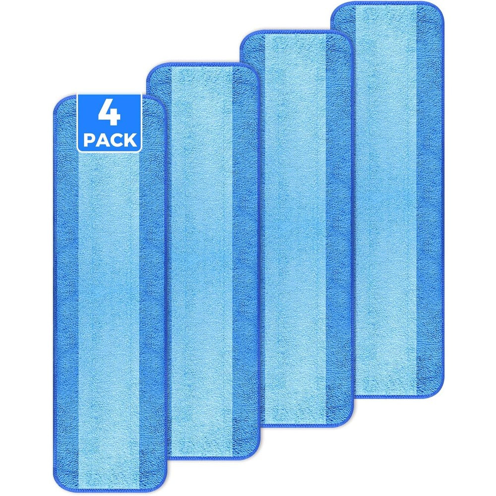 Wlich microfiber cleaning pads 4 pack front view flat floor mop refills